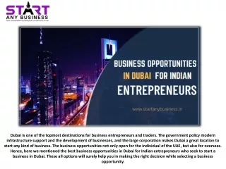 Business Opportunities In Dubai For Indian Entrepreneurs