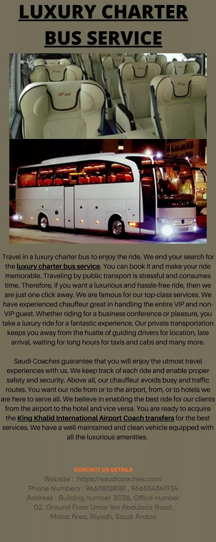 luxury charter bus service