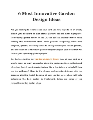 6 most innovative garden design ideas