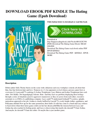DOWNLOAD EBOOK PDF KINDLE The Hating Game (Epub Download)