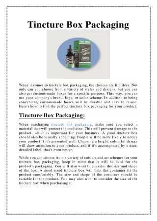 tincture box packaging