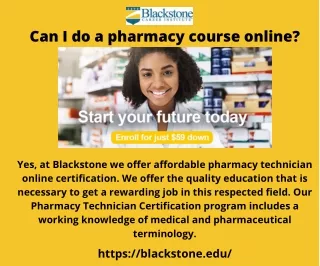 Can I do a pharmacy course online?