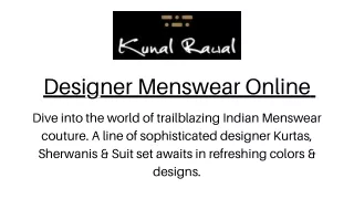 Designer Menswear Online – Kunal Rawal