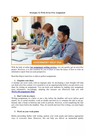 strategies to write error free assignment