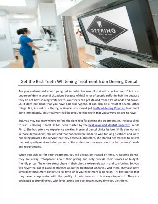 Get the Best Teeth Whitening Treatment from Deering Dental