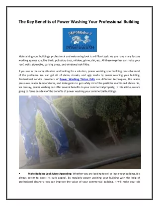 The Key Benefits of Power Washing Your Professional Building