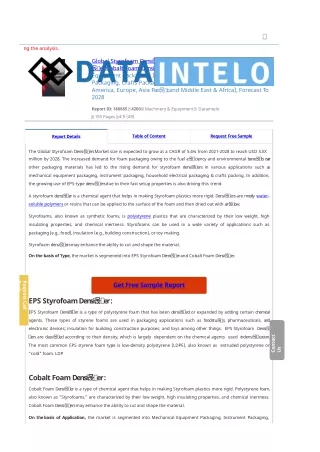 Styrofoam Densifiers Market Report | Global Forecast To 2028