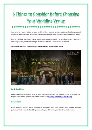 How to Choose a Wedding Venue?