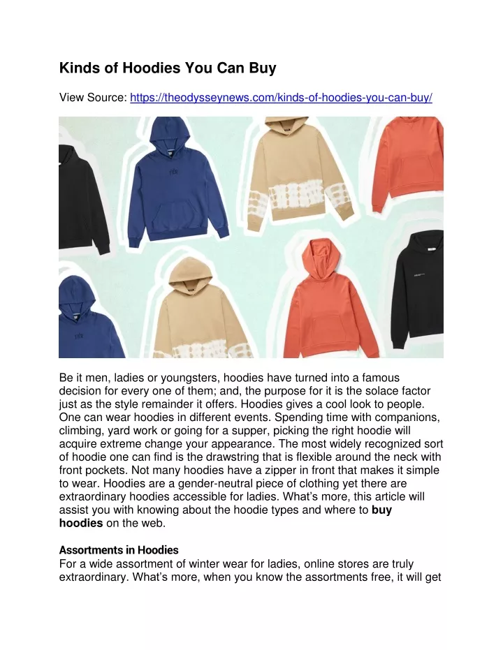 kinds of hoodies you can buy view source https