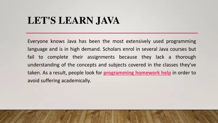 let s learn java
