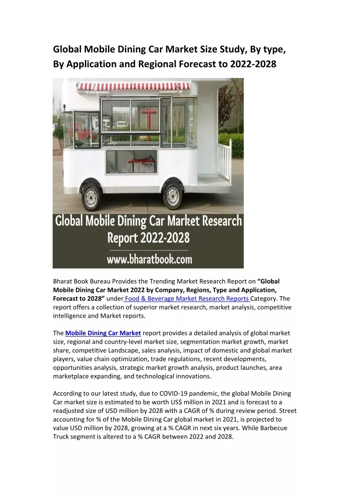 global mobile dining car market size study