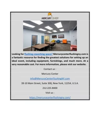 Flushing Coworking Space | Mercurycenterflushingny.com