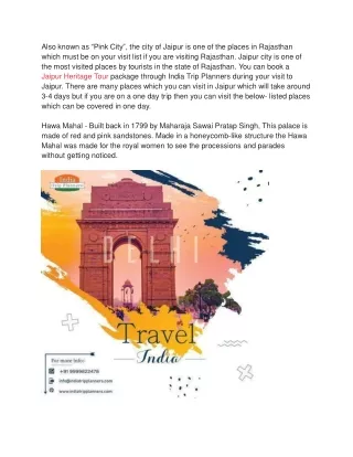 One-day trip to Jaipur