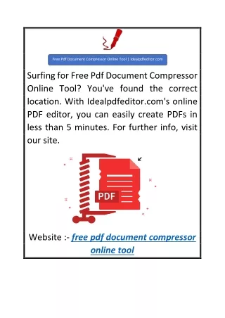 Free Pdf Document Compressor Online Tool  Idealpdfeditor.com