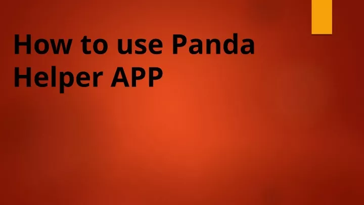 how to use panda helper app