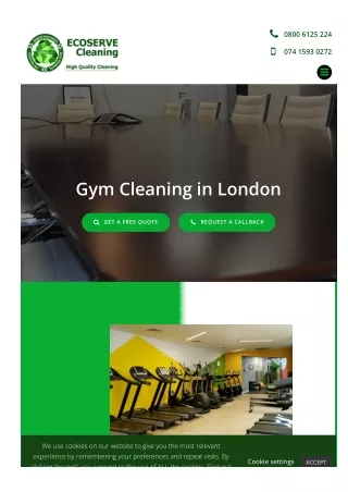Gym Cleaning Service in London
