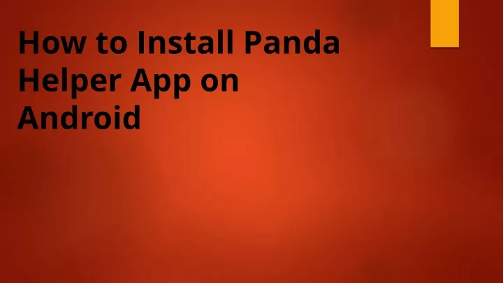 how to install panda helper app on android