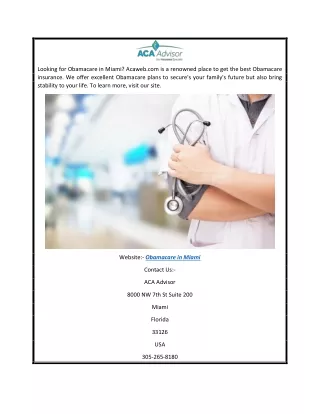 looking for obamacare in miami acaweb