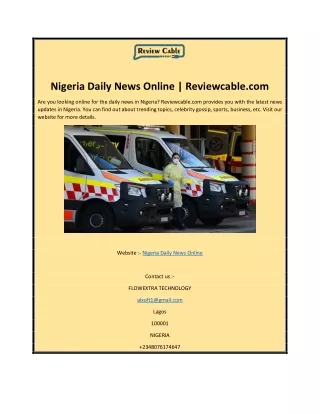 Nigeria Daily News Online | Reviewcable.com