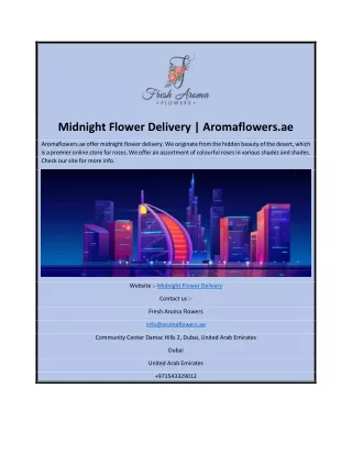 Midnight Flower Delivery | Aromaflowers.ae