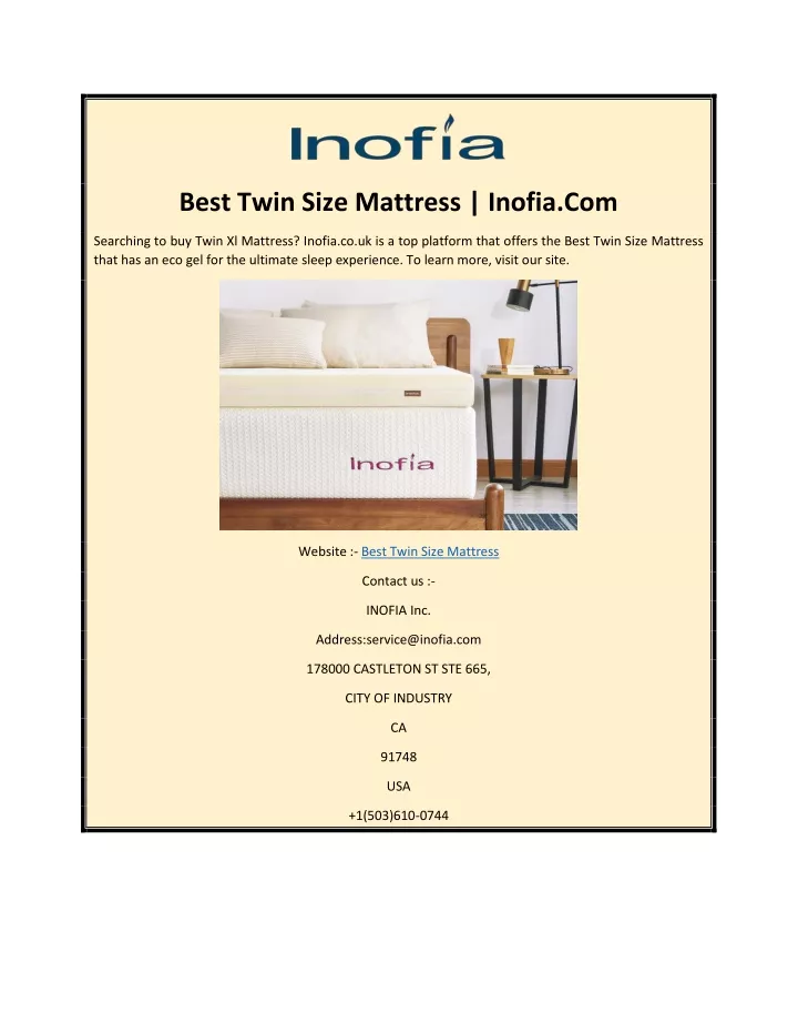 best twin size mattress inofia com