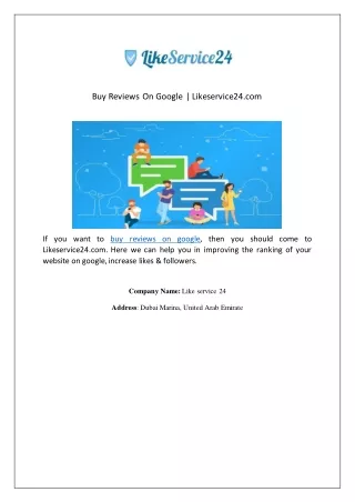 buy reviews on google likeservice24 com