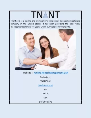 Online Rental Management Usa | Tnant.com