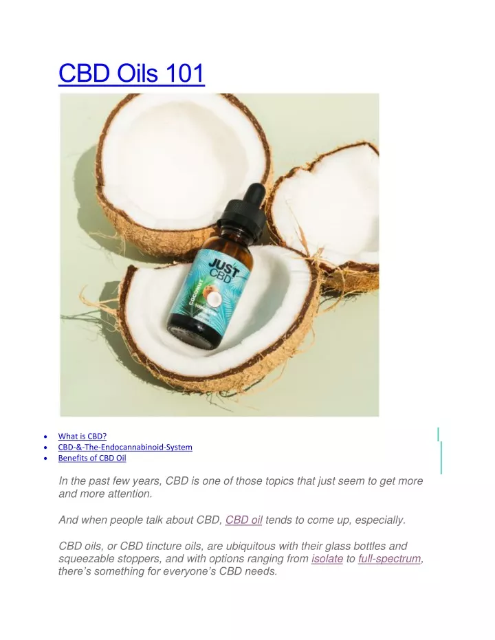 cbd oils 101