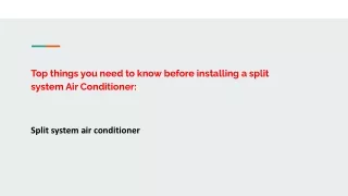split system installer in Truganina