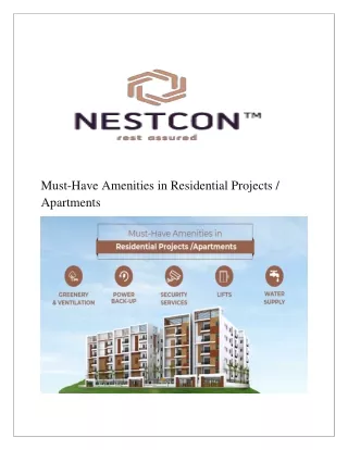 must have amenities in residential projects