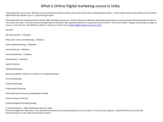 what is online digital marketing course in india