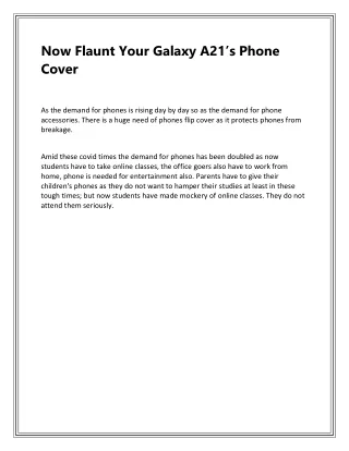 Now Flaunt Your Galaxy A21’s Phone Cover