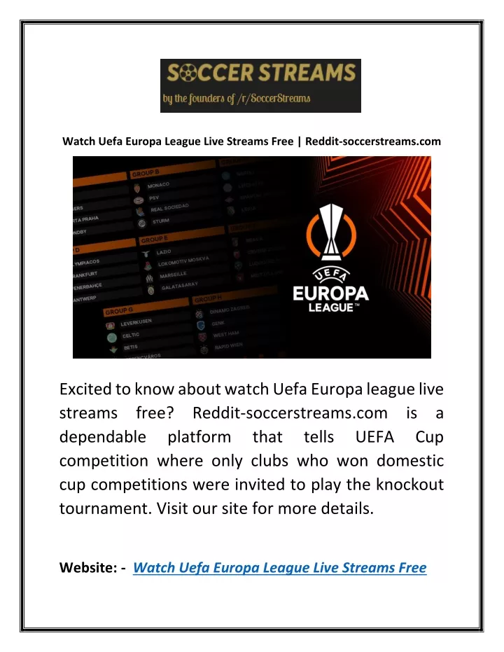 watch uefa europa league live streams free reddit