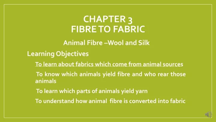 chapter 3 fibre to fabric