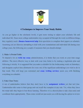 4 techniques to improve your study habits