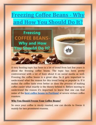 freezing coffee beans why and how you should do it