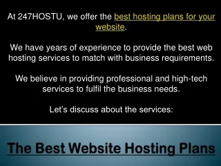 The Best Website Hosting Plans