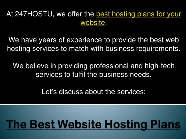 the best website hosting plans