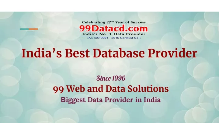 india s best database provider