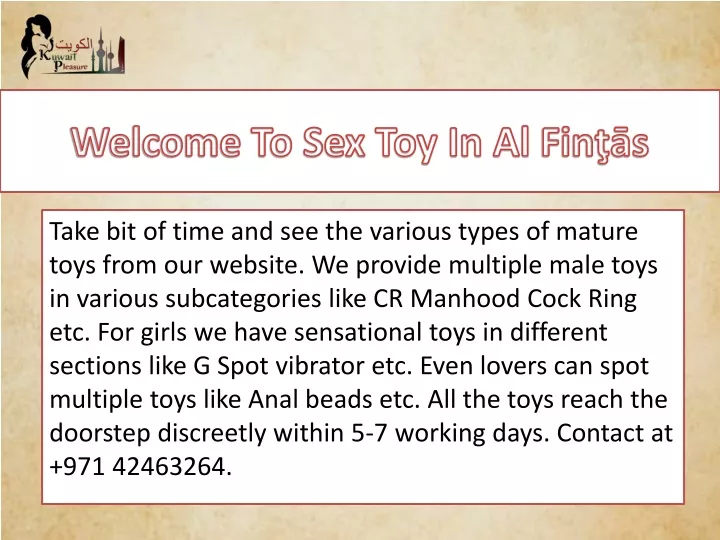 welcome to sex toy in al fin s