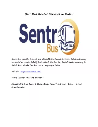Best Bus Rental Services in Dubai
