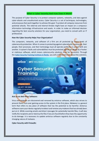 what is cyber security and how does it work