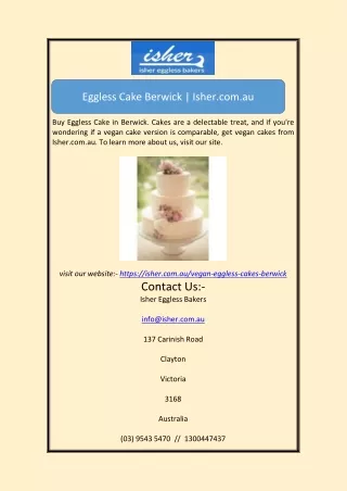 Document1Eggless Cake Berwick | Isher.com.au