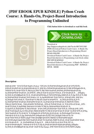 {PDF EBOOK EPUB KINDLE} Python Crash Course A Hands-On  Project-Based Introduction to Programming Unlimited