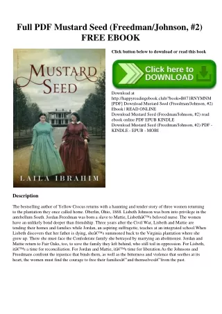 Full PDF Mustard Seed (FreedmanJohnson  #2) FREE EBOOK