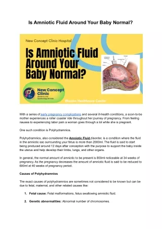 is amniotic fluid around your baby normal