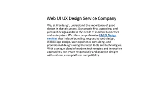 Web UI UX Design Service Company