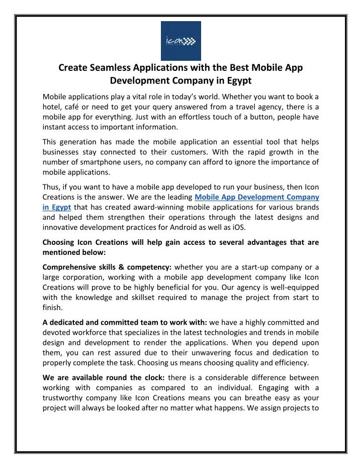 create seamless applications with the best mobile