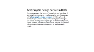 Best Graphic Design Service in Delhi