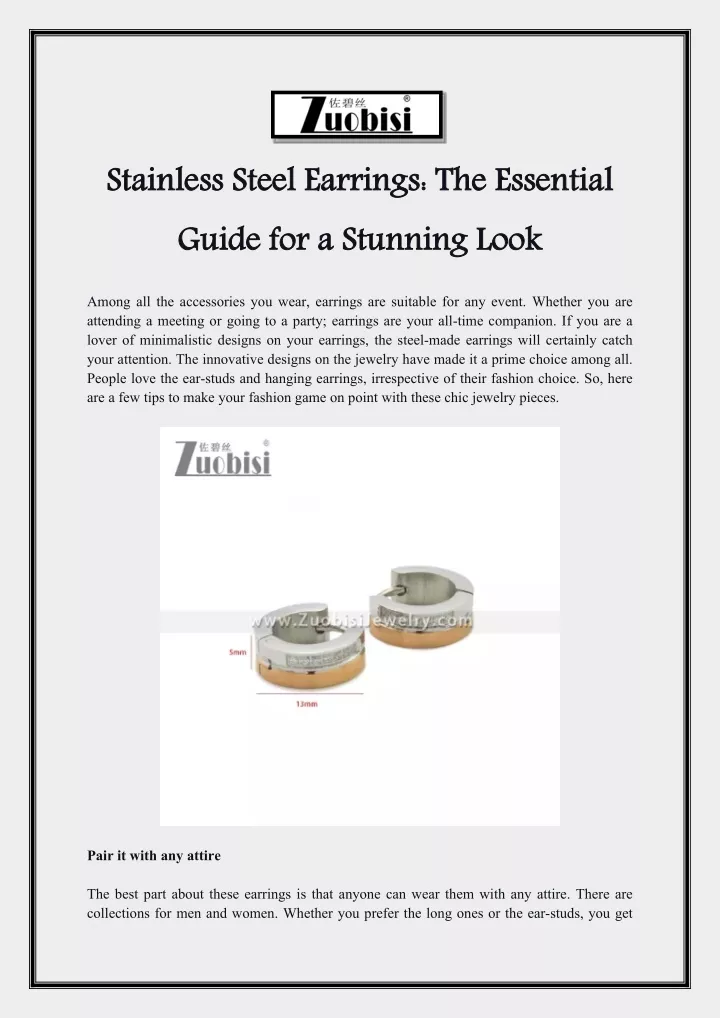stainless steel earrings the essential guide